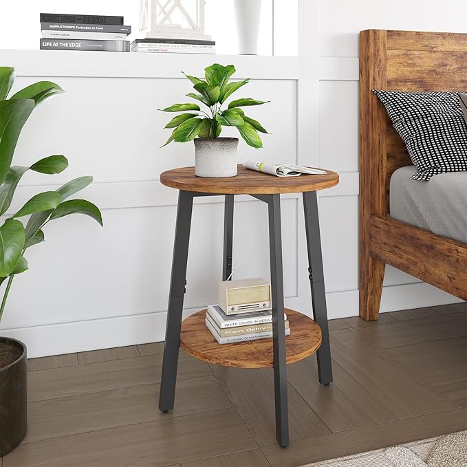 sthmec Side Table Set of 2, Small Round End Table