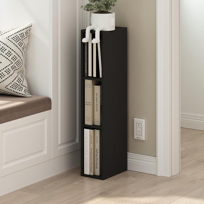 Furinno Fulda Book Shelf, 3-Tier Narrow Bookshelf, Bookcase