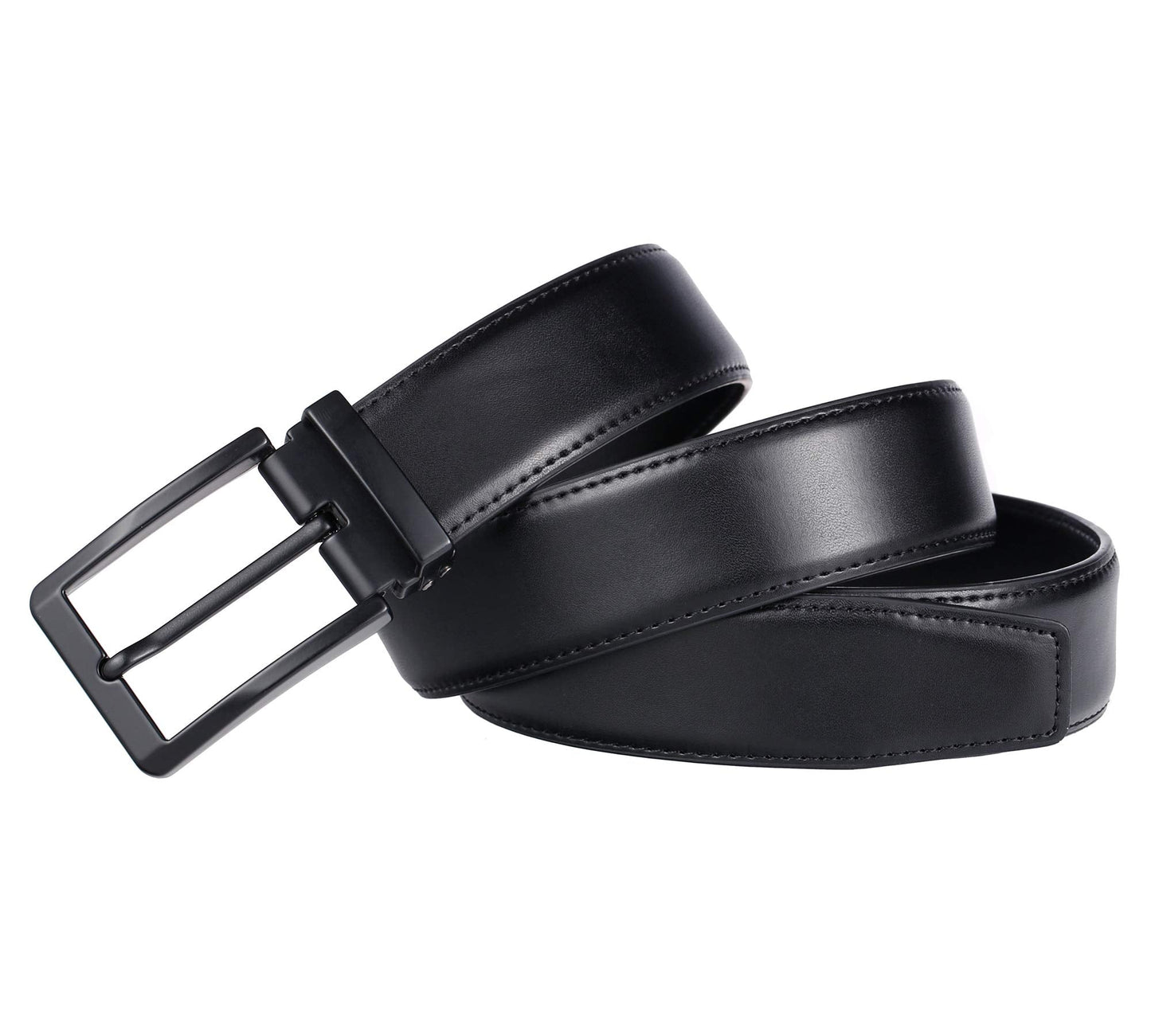 Weifert Men's Dress Belt Black Leather Belts for Jeans (32-34, Black2)