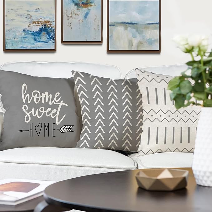 YCOLL Pillow Covers 20x20 Set of 4, Modern Sofa Throw Pillow Cover, Decorative