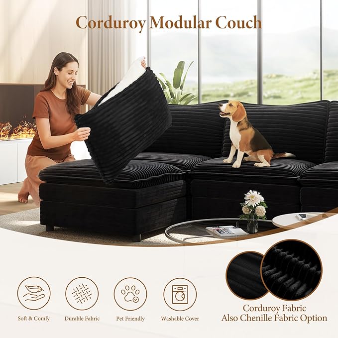 Vesgantti 108" Cloud Couch for Living Room, t6 Seats Deep Seat Sectional