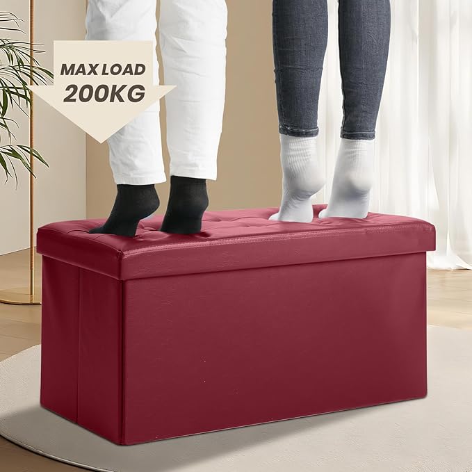 COSYLAND Ottoman Bench with Storage 30x15x15 inches White Ottoman