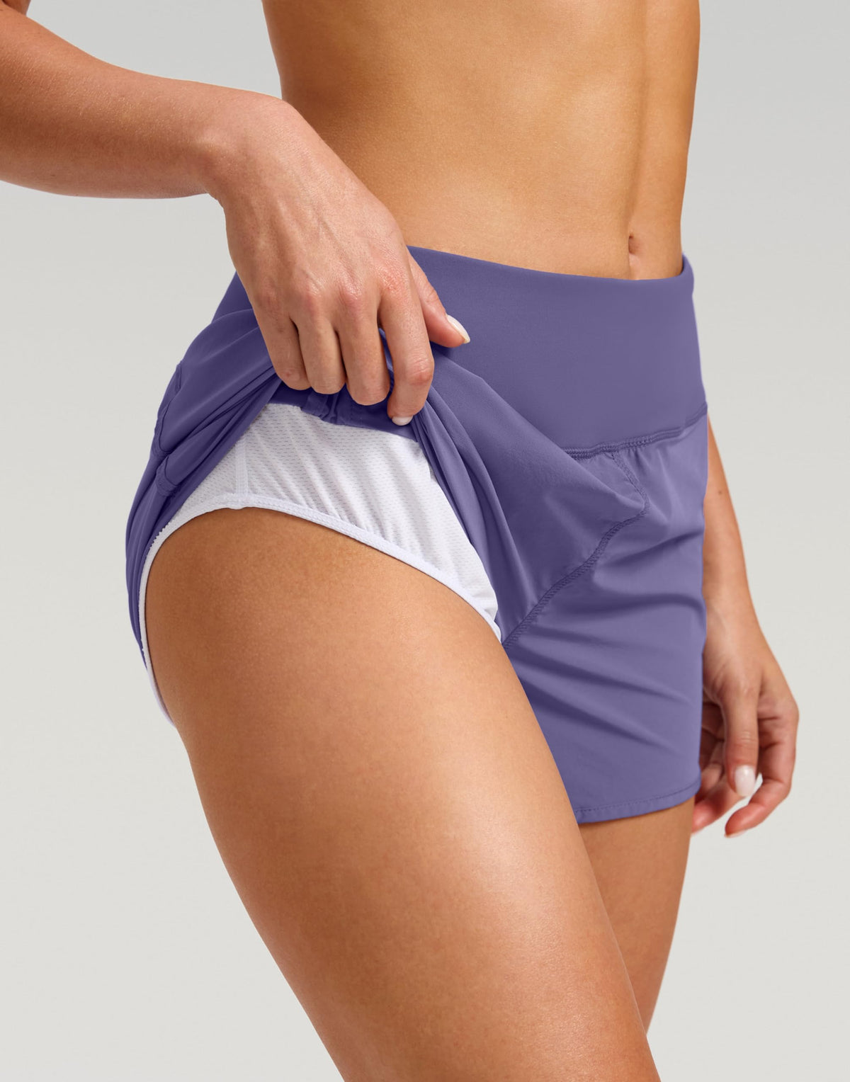 G Gradual Women's Running Shorts with Mesh Liner 3" Workout Athletic Shorts for Women with Phone Pockets(Dusty Purple,Small)