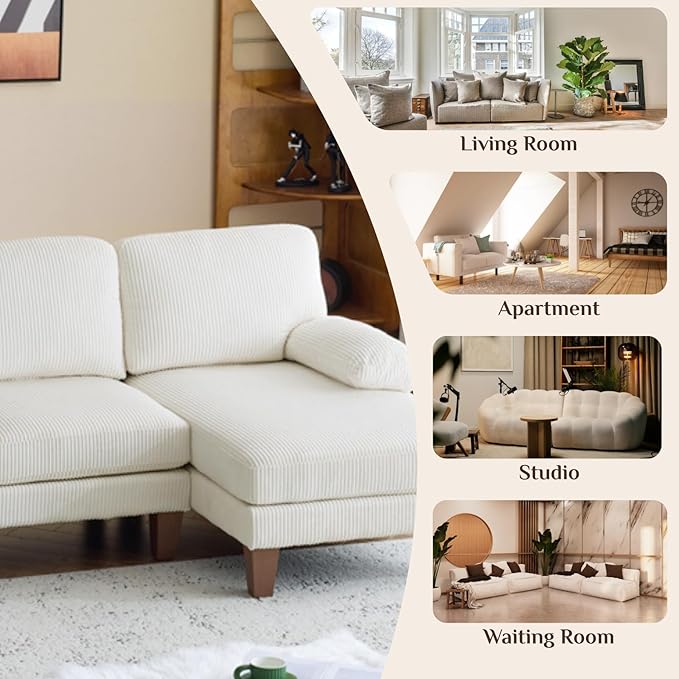 Karl home U-Shape Sectional Sofa Couch 111" Modern 4-Seat Sofa