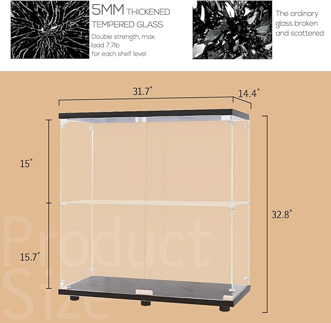 GDJAASJI Glass Display Cabinet