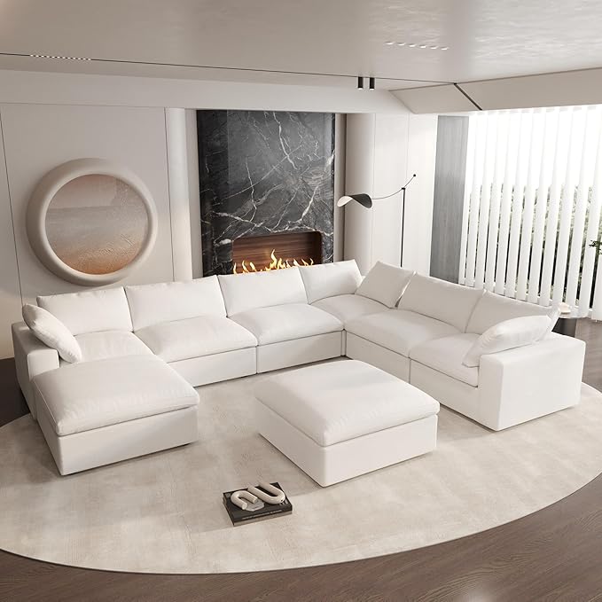 Cloud Couch Modular Sectional Sofa, Oversized 8 Seater Sofa, 160.6" U Shaped