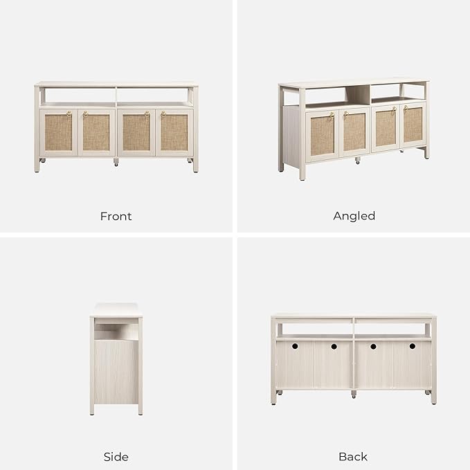 SICOTAS Rattan TV Stand for Television up to 65 Inch