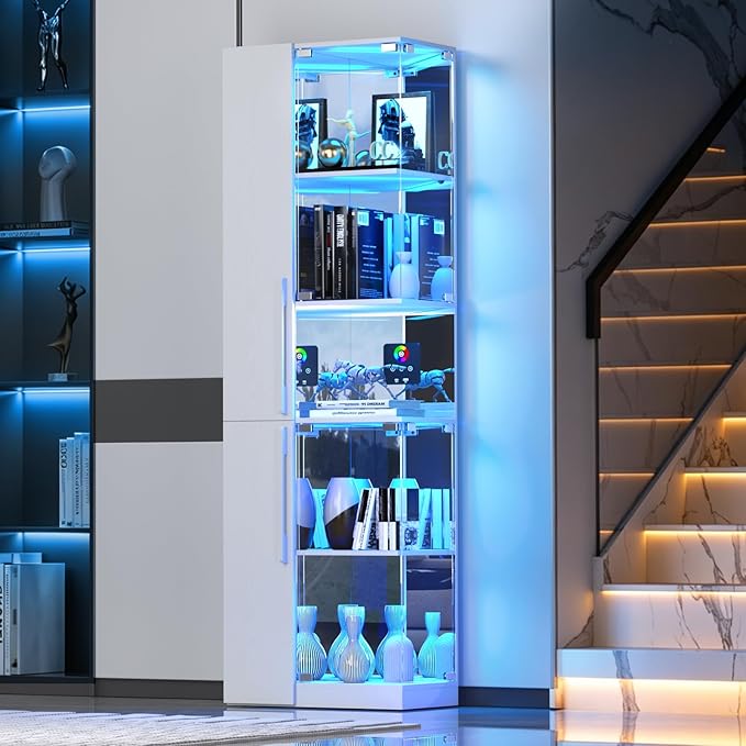 VersionTECH. Glass Display Cabinet