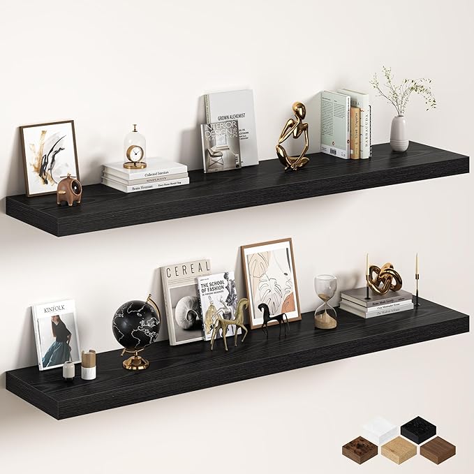 Fun Memories 72 Inch Floating Shelves, 12 Inch Deep Wall Shelf