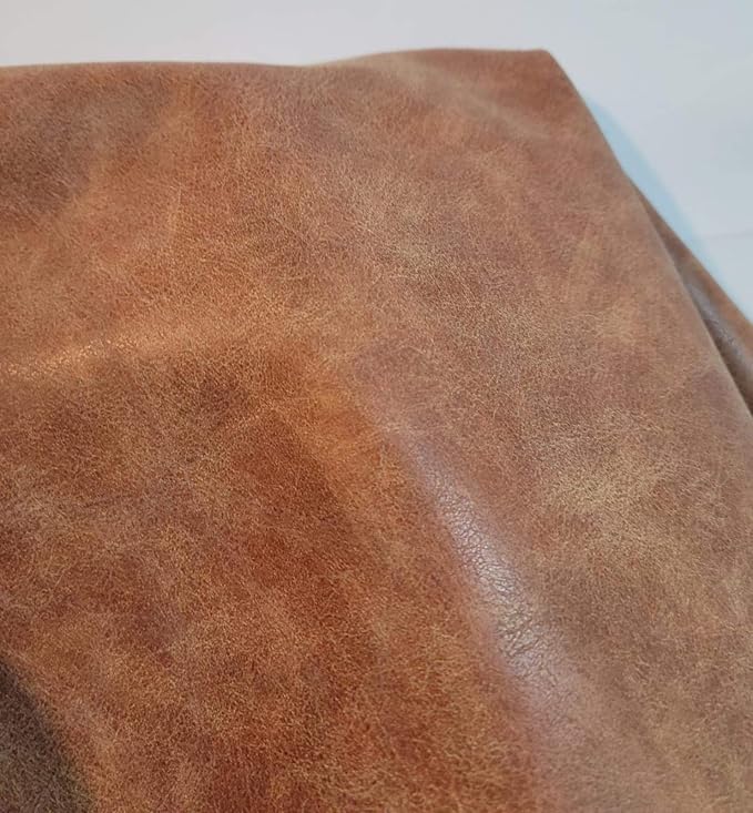 NAT Leathers | Blonde Crazy Horse Soft Faux Vegan Leather PU | 1 Yard Cut by