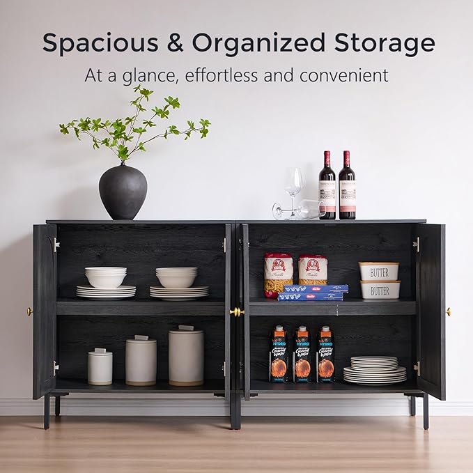 IFBUY Modern Sideboard Buffet Cabinet, Wooden Modular Coffee Bar Cabinets