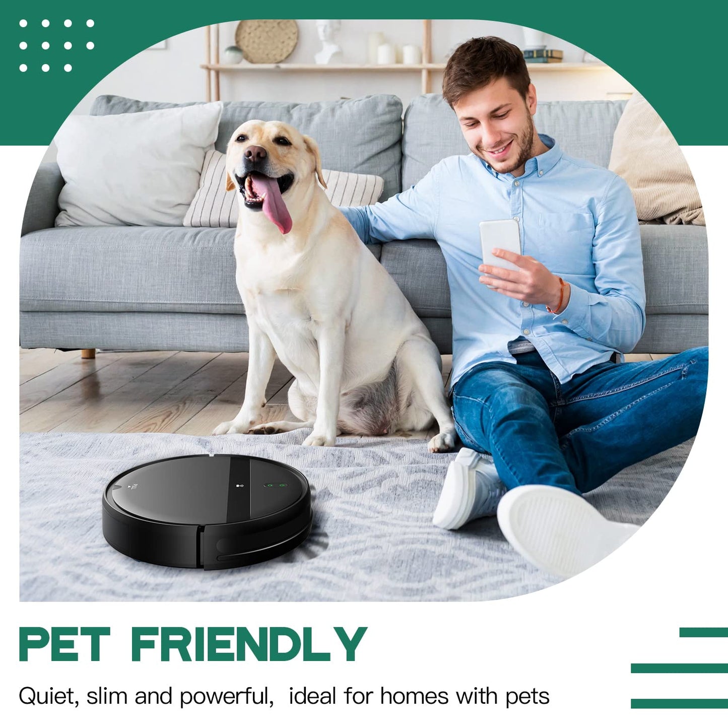 Kilgone Robot Vacuum and Mop Combo - WiFi/Alexa/App, Robotic Vacuum Cleaner, Ultra-Slim & Quiet, Tangle-Free, Auto Recharge, Multi-Surface Cleaning, Cleans Carpets, Hard Floors & Pet Hair Efficiently