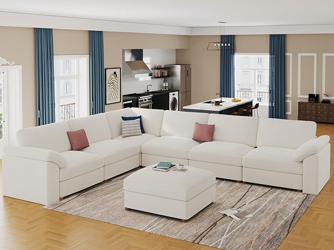 EASE MOOSE Sectional Modular Sofa, Luxury FSC Certified Chenille Comfty Deep