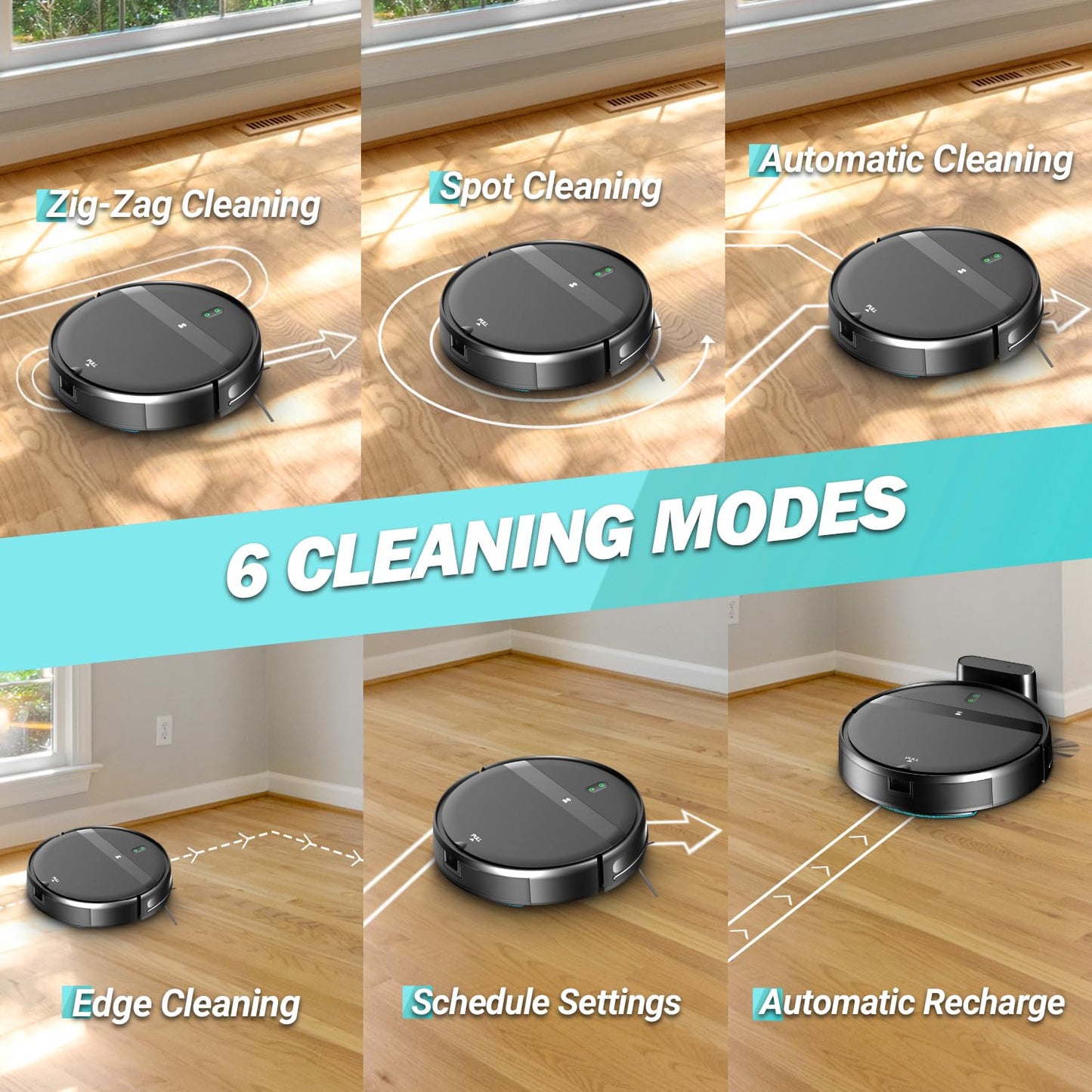 MANVINS Robot Vacuum and Mop Combo, WiFi/Alexa/App Scheduling, Smart Robotic Vacuum Cleaner, Ultra-Slim & Quiet, Tangle-Free, Auto Recharge, Robot Vacuum Cleaner for Pet Hair/Carpet/Hard Floor