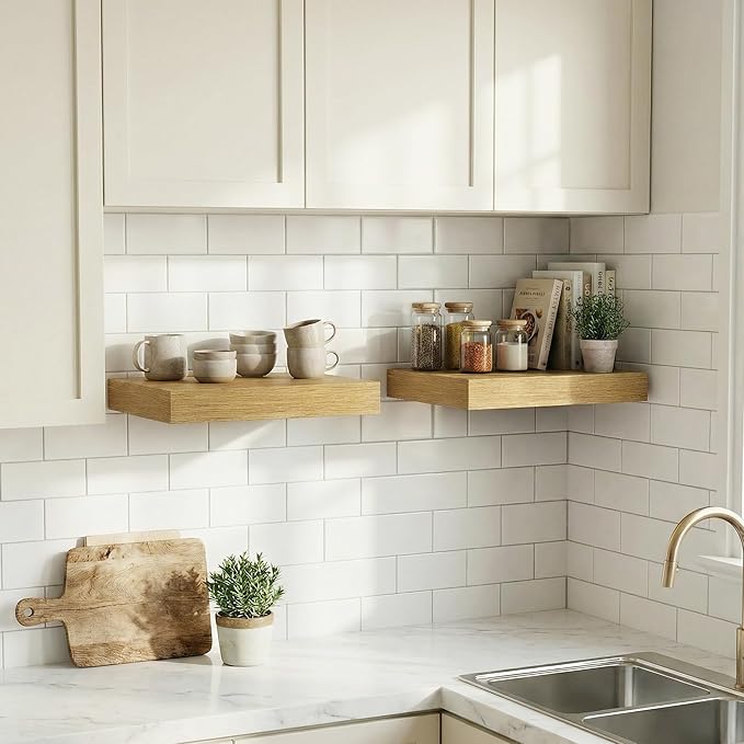 Dreamland Floating Shelves for Wall, Small Deep Floating Shelf Square Wall Shelf