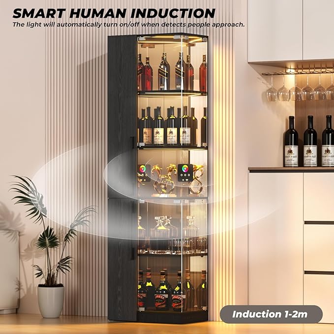 VersionTECH. Glass Display Cabinet