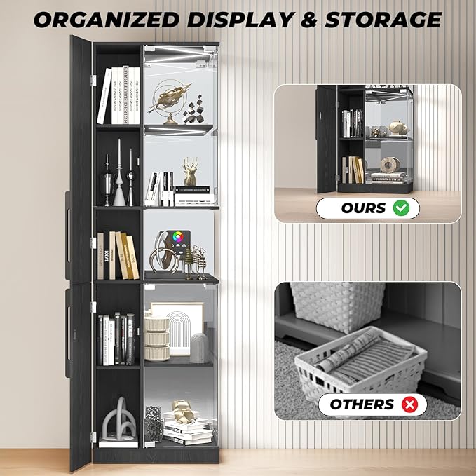 VersionTECH. Glass Display Cabinet