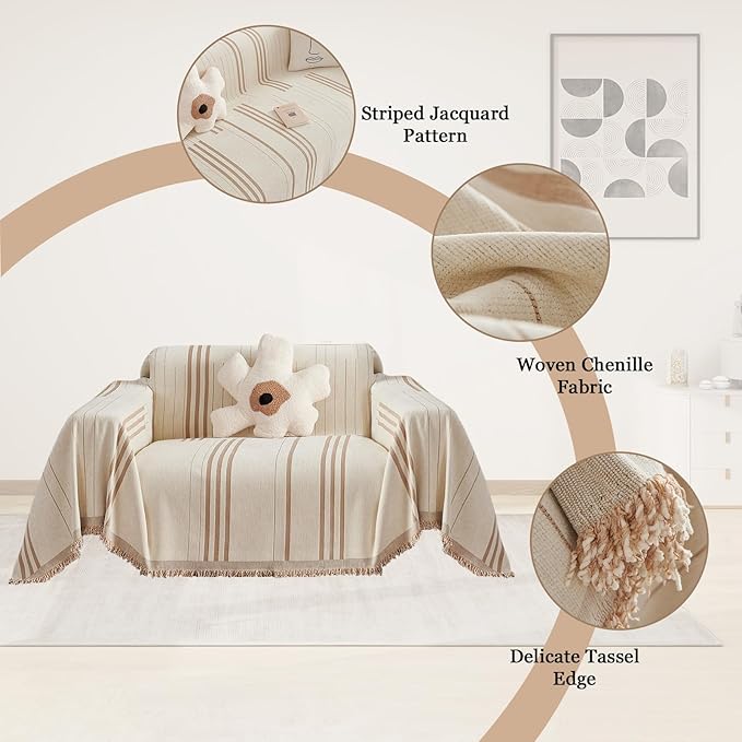 DREAMINGO Armchair Cover Washable Chenille Sofa Protector
