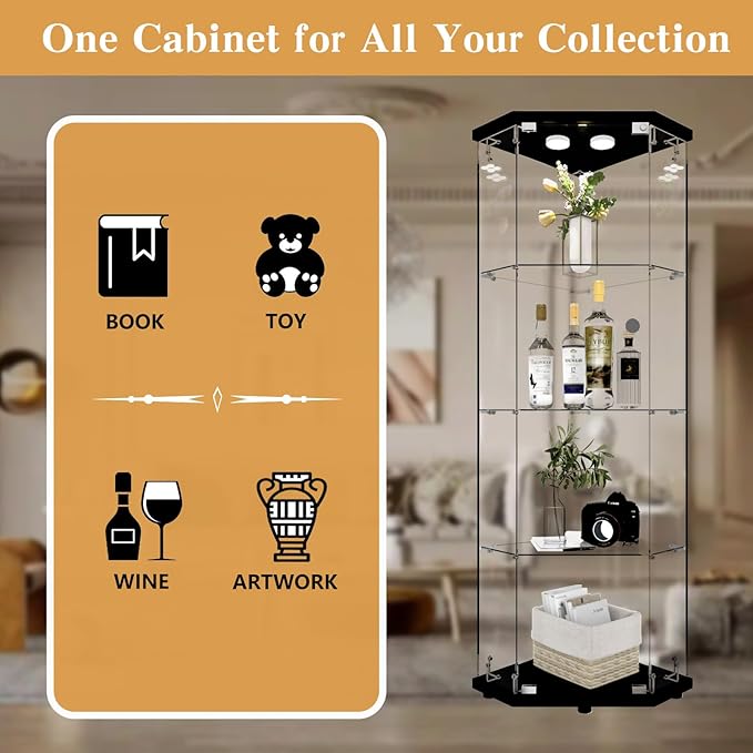 Beauty4U Glass Display Corner Cabinet