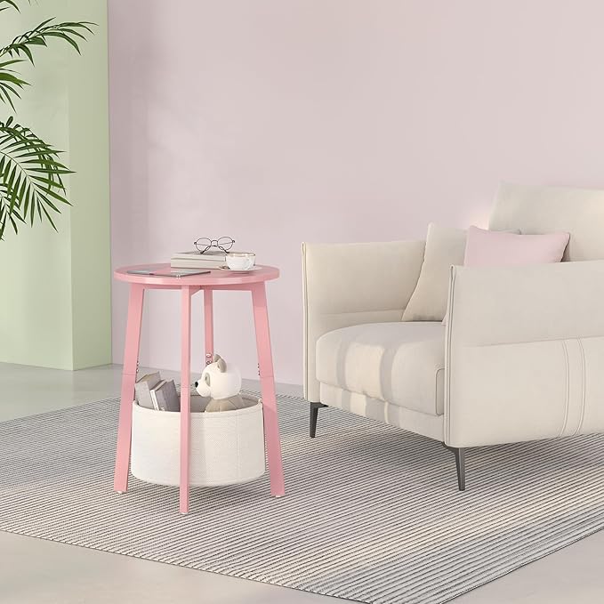 sthmec Small Round Side End Table Set of 2