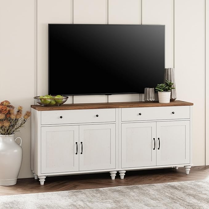 WAMPAT Farmhouse TV Stand for 75 inch TV