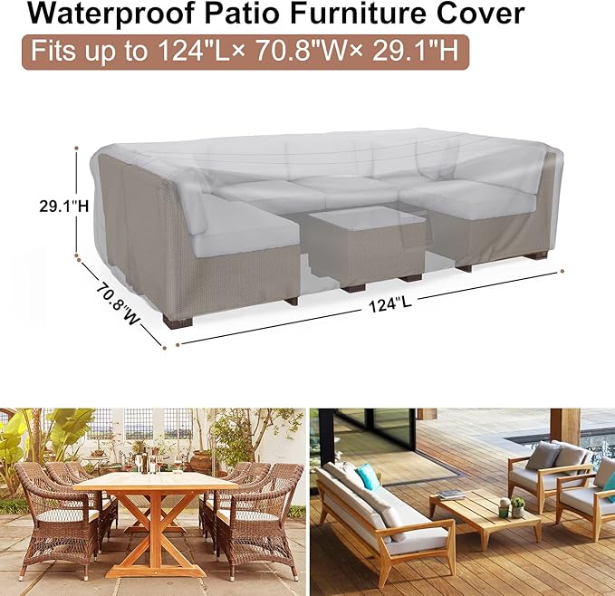 Patio Furniture Set Cover Waterproof, Mrrihand Outdoor Sectional Sofa Set Cover