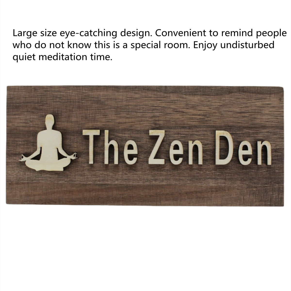 FIREFLYWEB The Zen Den signs Room Decor Meditation in Progress Wall Hanging Sign,Inspirational Wooden Door Plaque for Yoga Studio Bedroom Decoration (Brown)