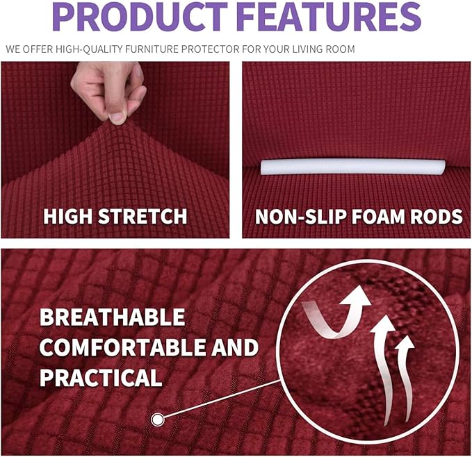 ZNSAYOTX Super Stretch Couch Cover Love Seat Sofa Covers