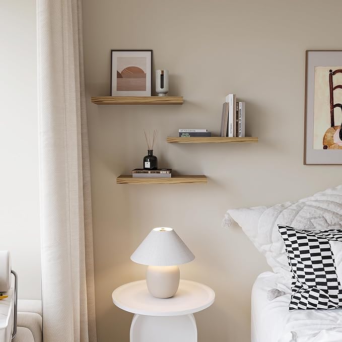 Upassion Floating Shelves for Wall Set of 3, Frame Display Floating Shelf for