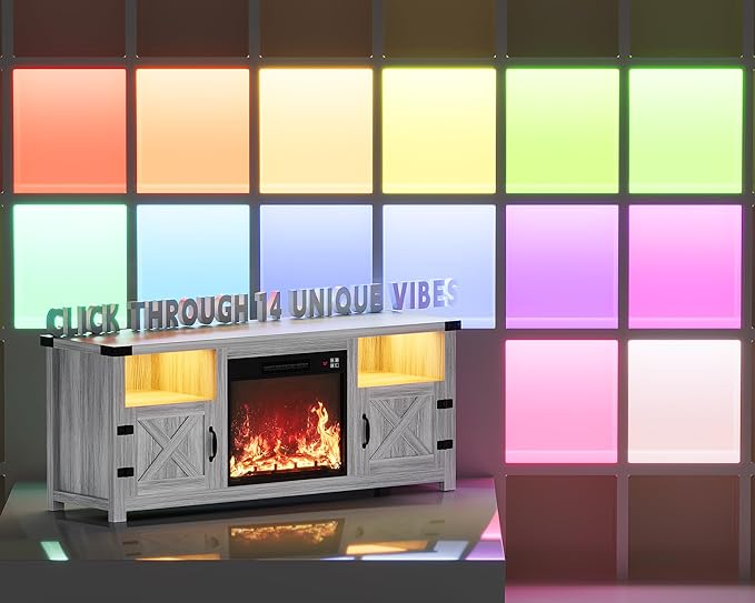 YESHOMY LED Fireplace TV Stand