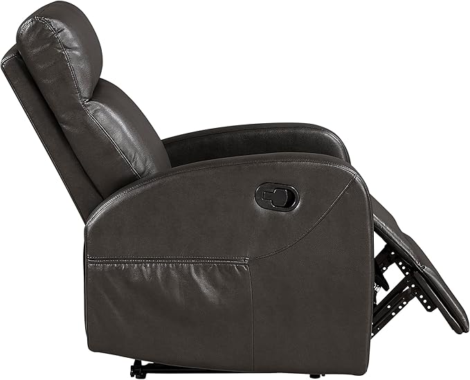 Lexicon Manual Recliner Chair, Faux Leather Reclining Chair, Wall Hugger