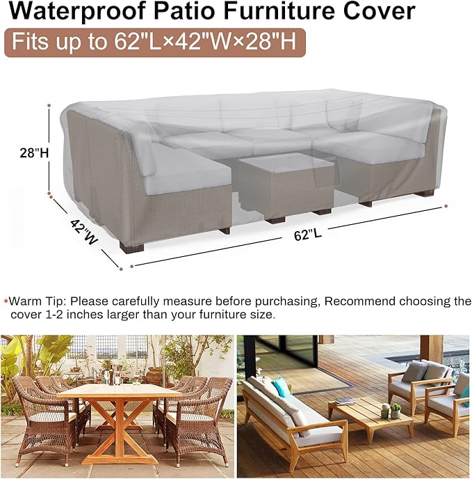 Mrrihand Patio Furniture Set Cover Waterproof, Outdoor Sectional Sofa Set Cover