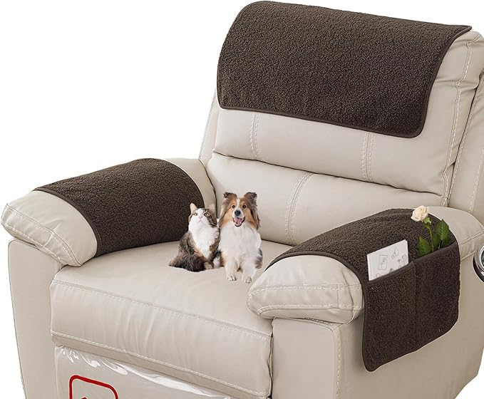 Armrest Covers - Arm Chair Covers Set of 3 Recliner Chair Covers,