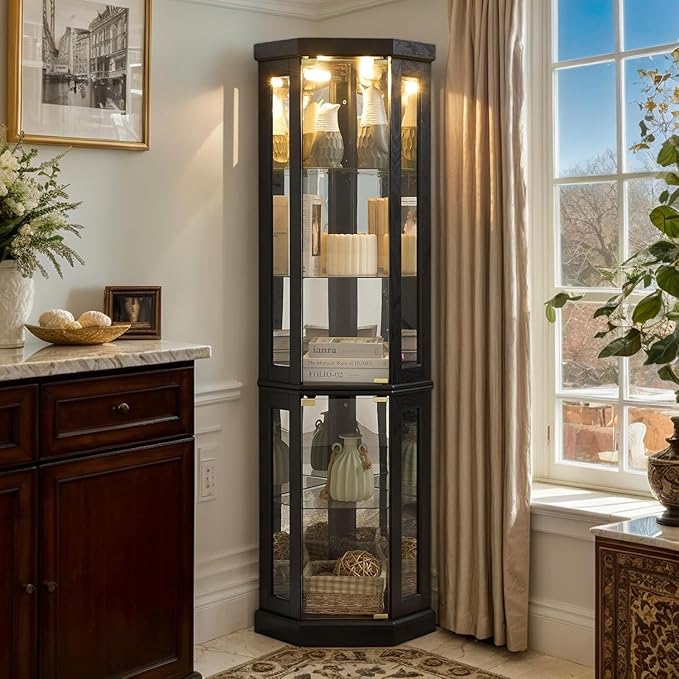 Anwick Corner Display Curio Cabinets