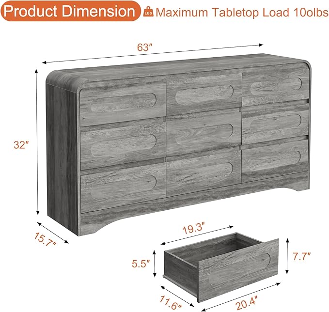 9 Drawer Dresser and Nightstand Sets