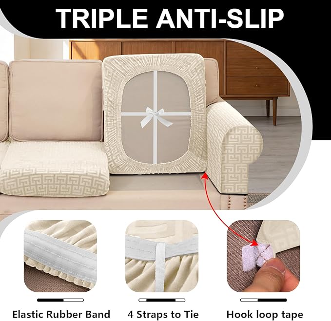 UNBBRRL 10 Pieces Stretch Sofa Cushion Covers