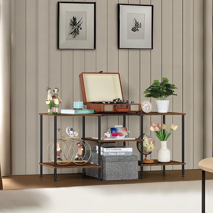 OYEAL Small TV Stand for Bedroom up to 50 inch Farmhouse TV Media Entertainment
