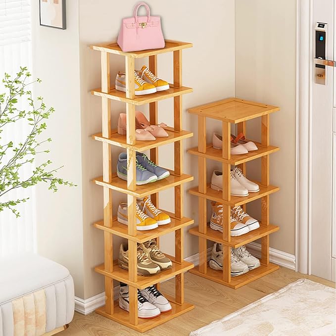 Bamboo Shoe Rack 12 Tier- Vertical Shoe Rack