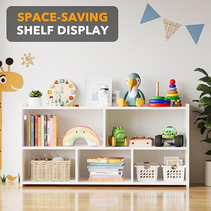 SpaceAid 5-Compartment Bookshelf, Montessori Bookcase