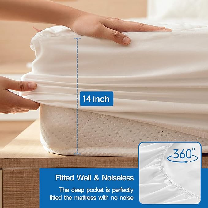 Three Quarter Mattress Pad Waterproof Mattress Protector, Quilted RV Short Full