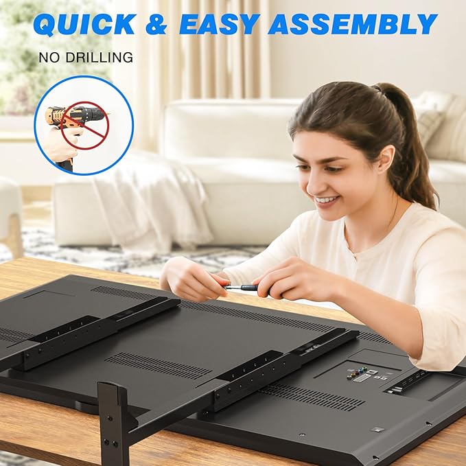 Rfiver Universal TV Stand Base for 24-80 Inch TVs, Table Top TV Stand