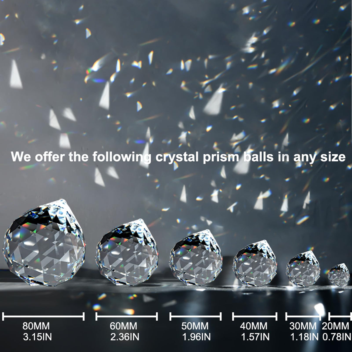 MerryNine 6 Pcs 30mm Clear Crystal Ball Prism Sun Shine Catcher Rainbow Pendants Maker, Hanging Crystals Prisms for Windows, for Feng Shui, for Gift (1.18"/30mm 6Pack)