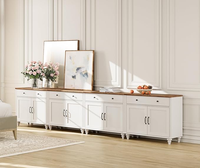 WAMPAT Farmhouse TV Stand for 85 inch TV