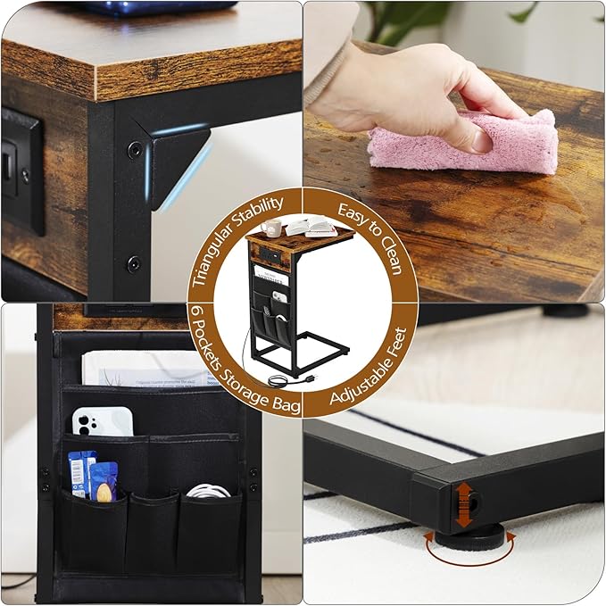 AMHANCIBLE C Shaped End Table