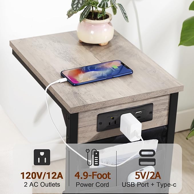 AMHANCIBLE C Shaped End Table
