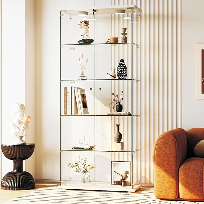 IDEALHOUSE Tempered Glass Display Cabinet
