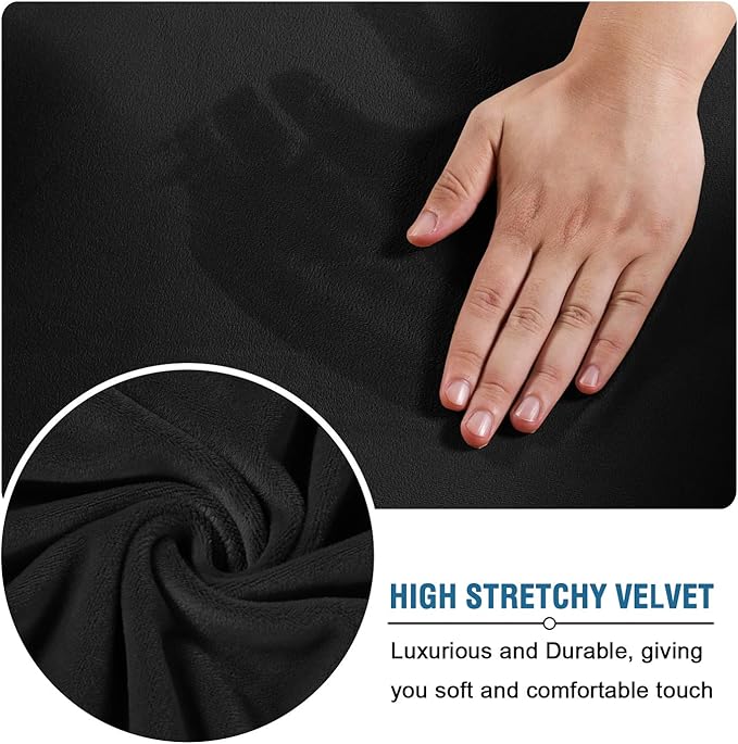H.VERSAILTEX Real Velvet Plush 3 Piece Stretch Sofa Covers Couch Covers