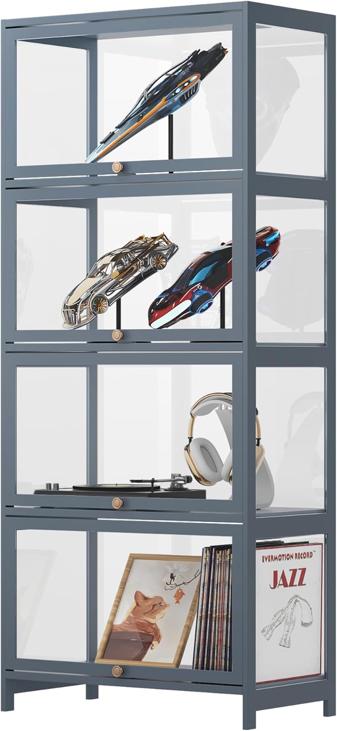 4-Tier Display Case Cabinet