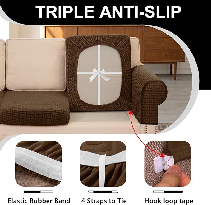 UNBBRRL 10 Pieces Stretch Sofa Cushion Covers