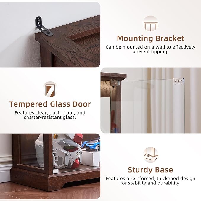 LELELINKY Farmhouse Display Cabinet Set of 2